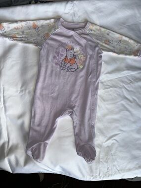 Lilac Winnie the Pooh Baby One-Piece Sleeper